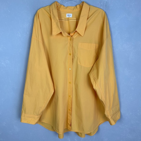 Wilfred Tops - Aritzia Wilfred Free size 2XL long sleeve button up poplin relaxed yellow NEW